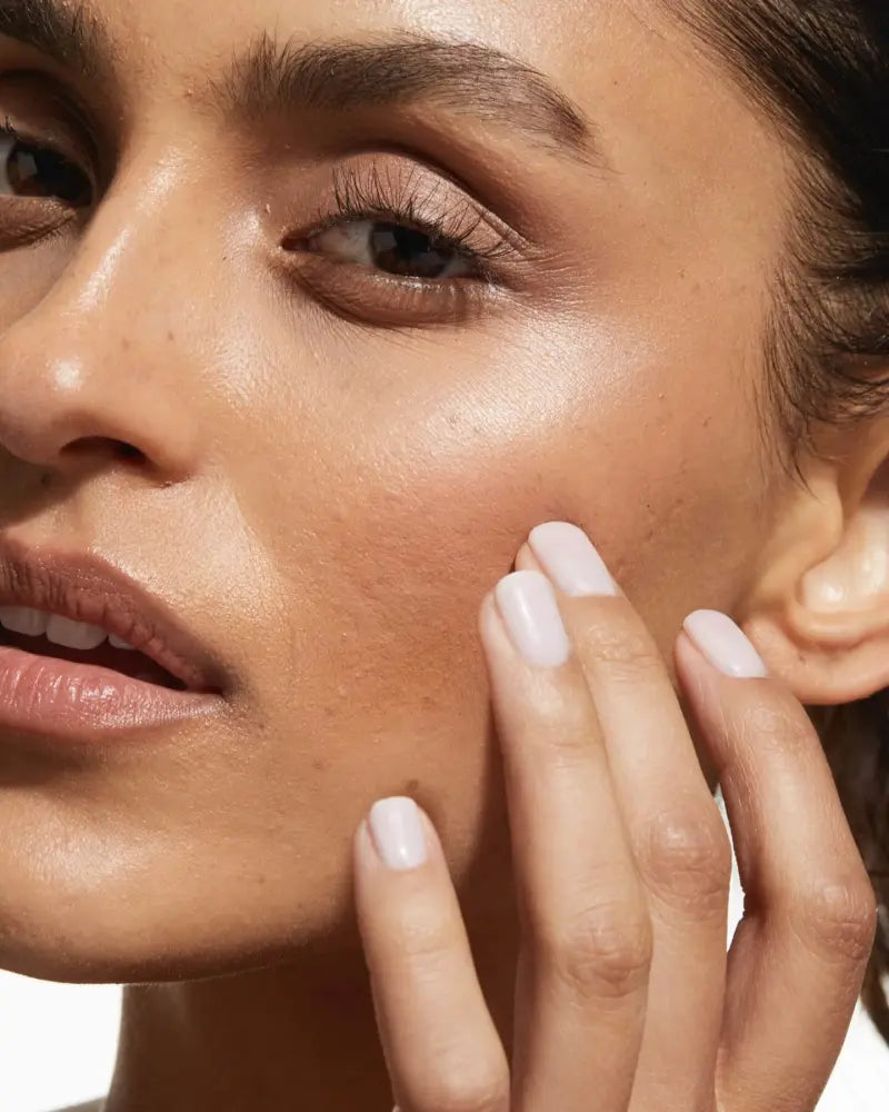 a close up of a person's face