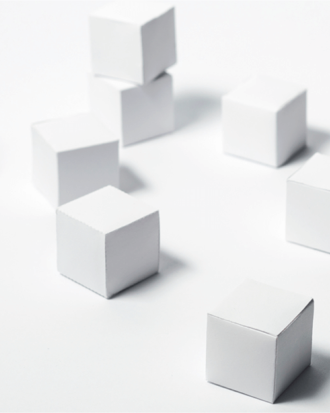 A group of white cubes