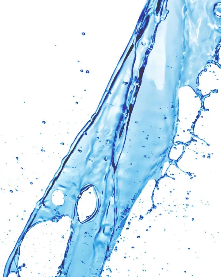 A blue liquid splashing