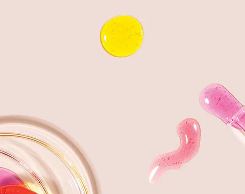 A group of small drops of gel