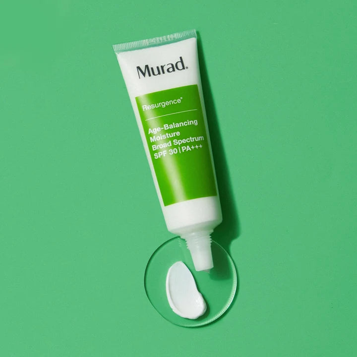 A tube of Age-balancing Moisture Broad Spectrum SPF 30